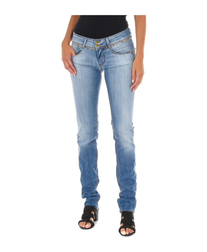 

Узкие джинсы с заклепками на поясе Met, синий