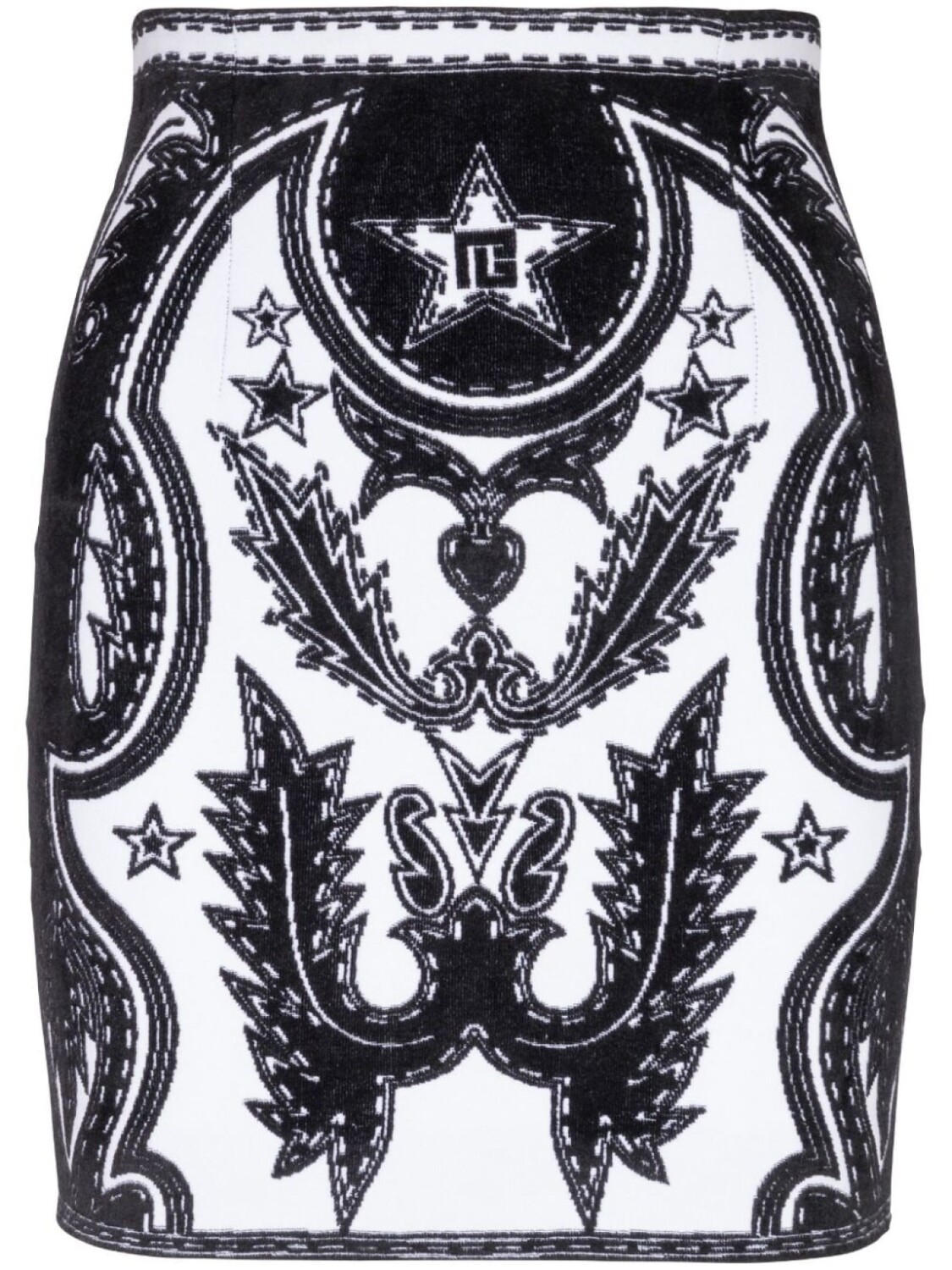 

Balmain юбка прямого кроя в стиле вестерн, черный