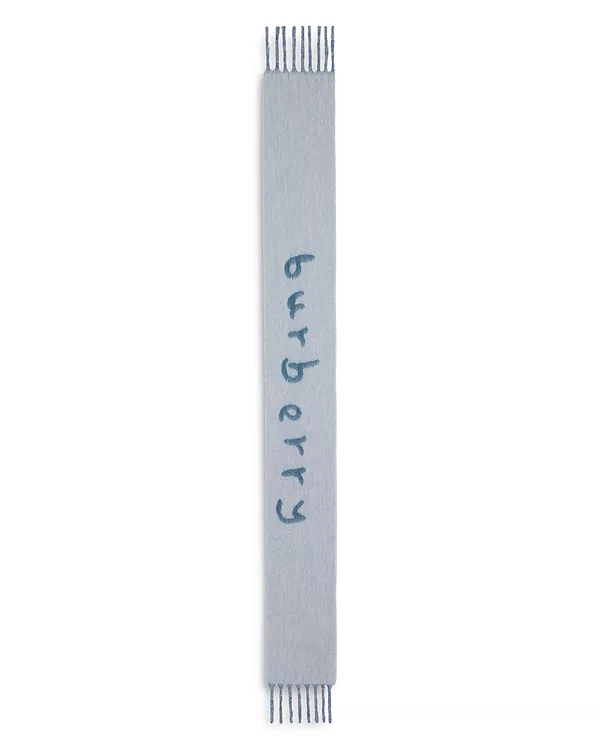 

Двусторонний шарф из шерстяной смеси с логотипом Burberry, синий