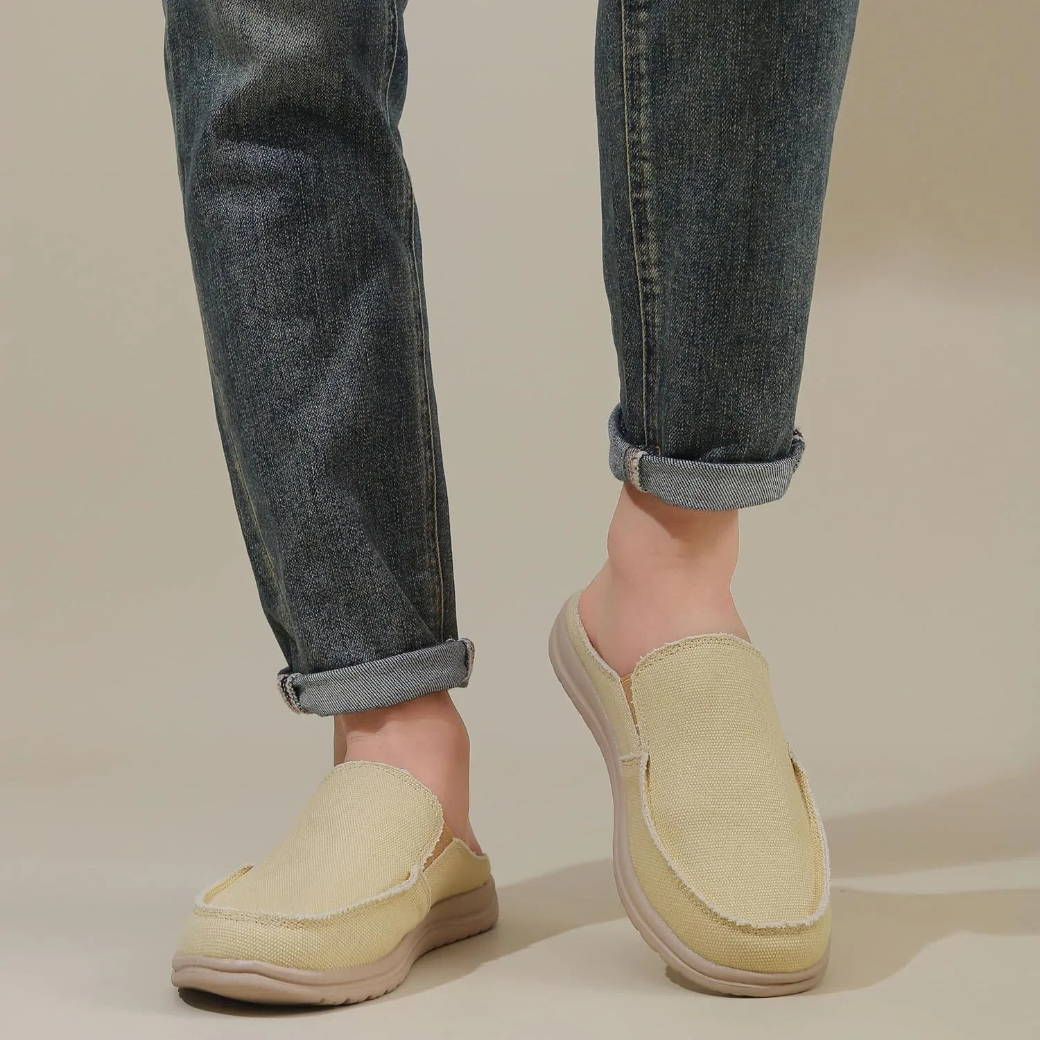 Мокасины из холста, легкие, Light Khaki NAIHC — фото 2