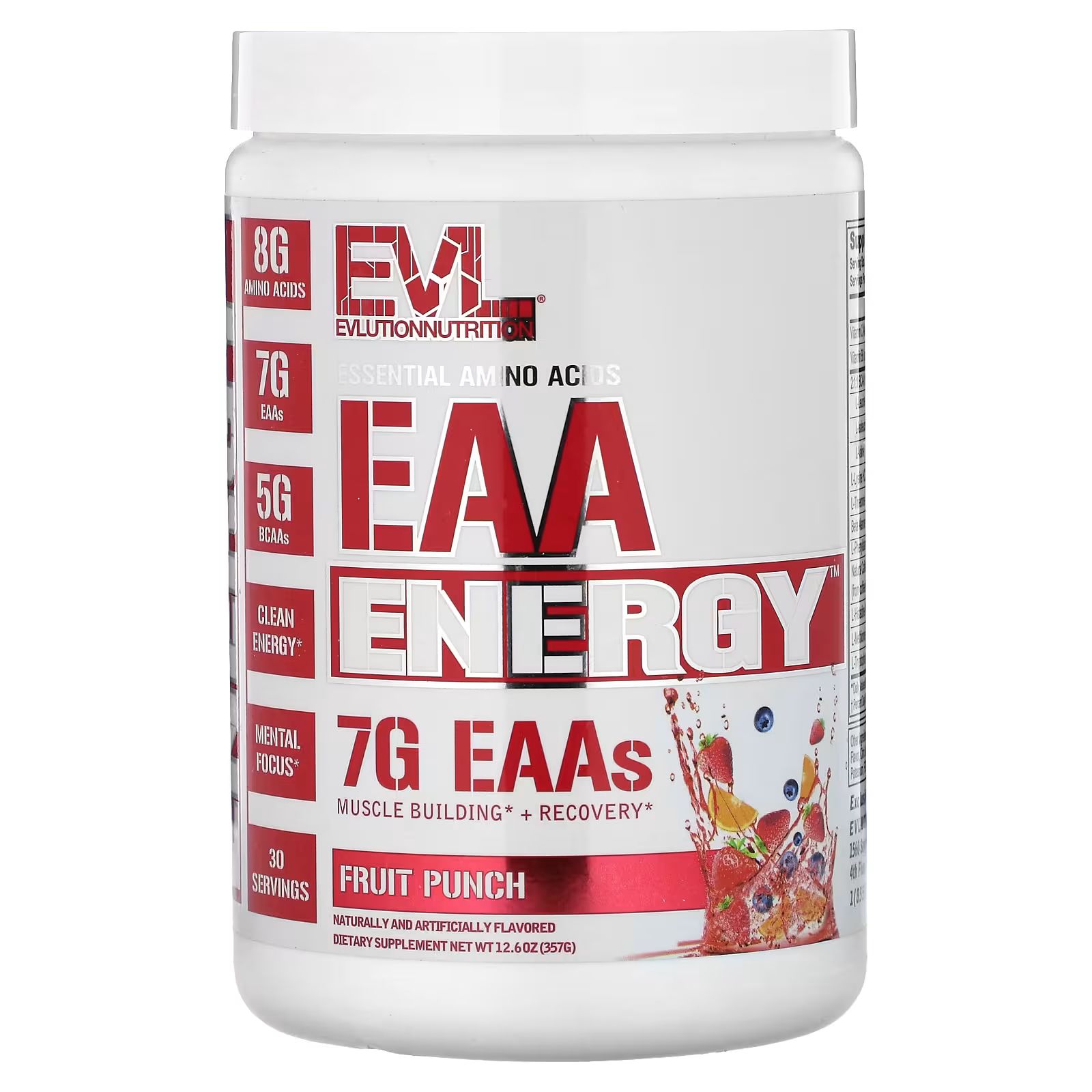 

EAA Energy, фруктовый пунш, 12,6 унции (357 г) Evlution Nutrition