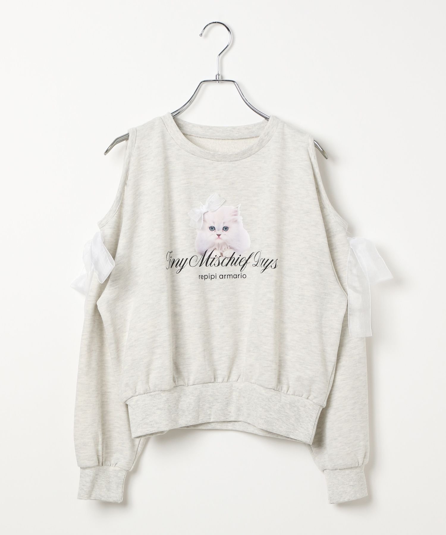 Топ с ленточкой CAT Ribbon Kataaki Repipi armario, Ivory 08 — фото 3