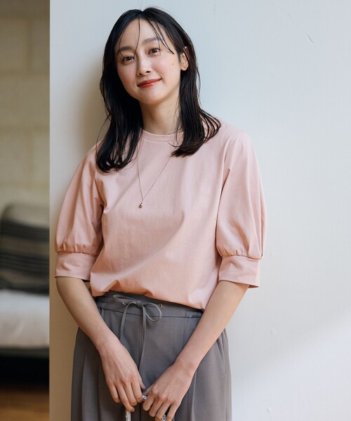 

Топ с пышными рукавами ANY, розовый