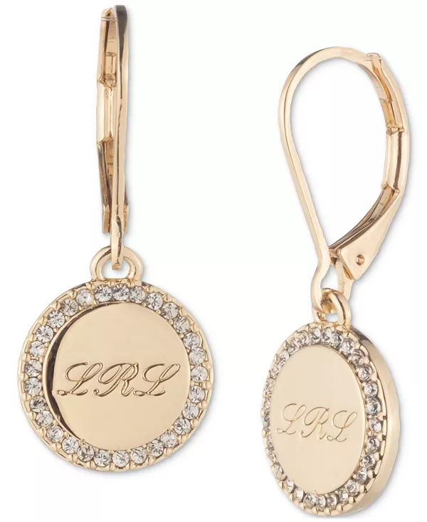 

Серьги-Подвески с надписью Pavé и логотипом Lauren Ralph Lauren, gold