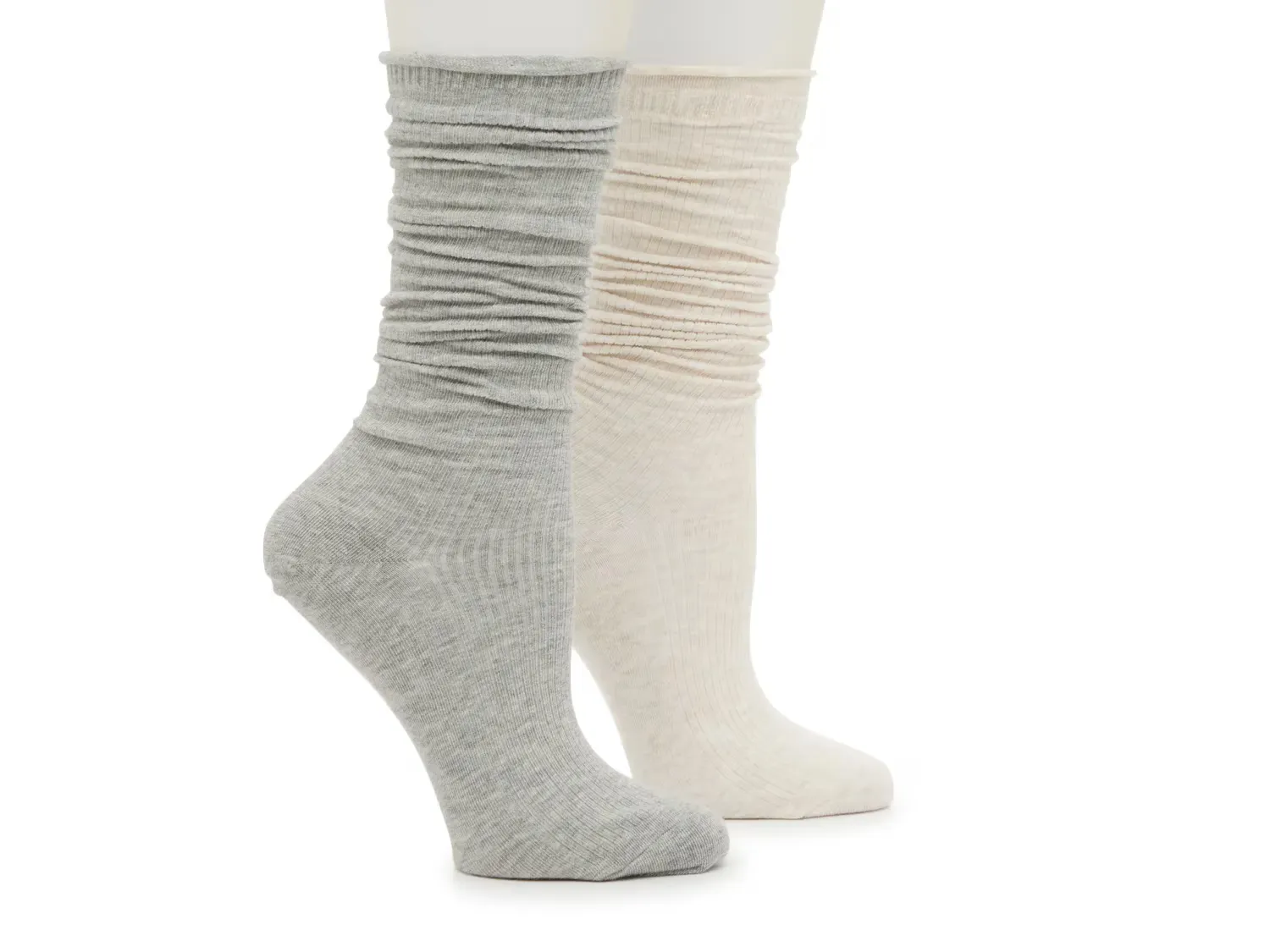 

Женские ребристые носки-следки - 2 пары Steve Madden, Grey/Cream