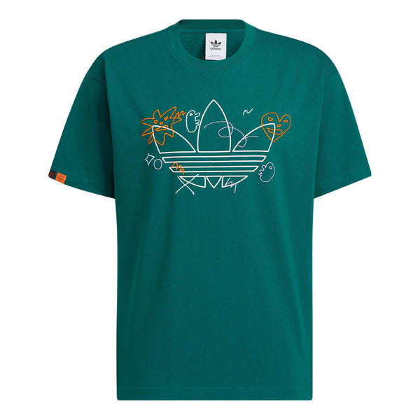 

Футболка adidas originals Cartoon Pattern Logo Sports Round Neck Short Sleeve Green, зеленый