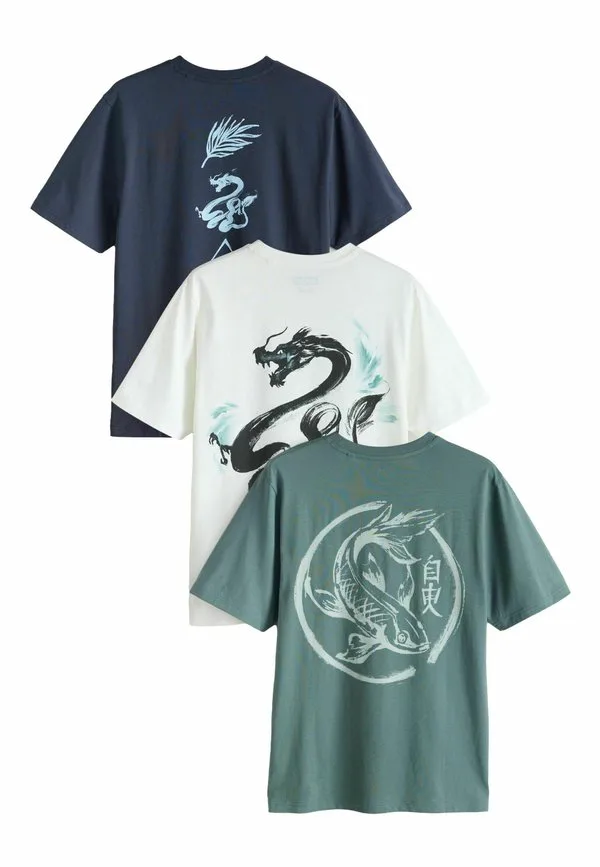 Футболка с вышитым принтом Next, Navy Ecru White Teal