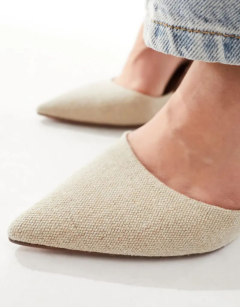 Туфли-шпильки Samber 2 Wide Fit с открытой пяткой, натурального цвета ASOS DESIGN — фото 3