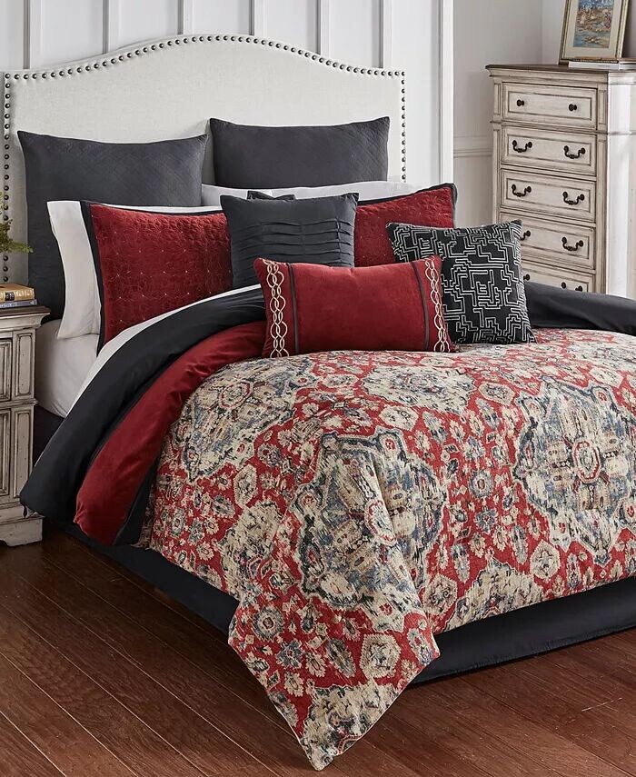 

Комплект одеял Sadler King из 10 предметов Riverbrook Home, красный