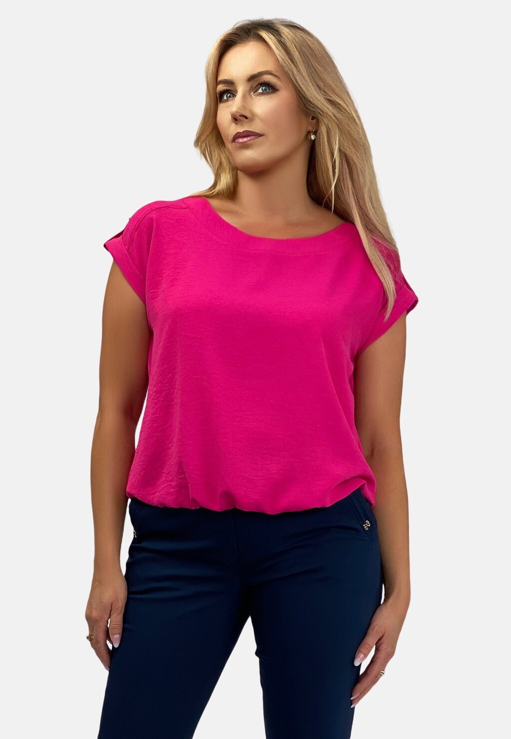 

Базовая футболка BOAT NECKLINE PLAIN REGINA FASHION, пестрый розовый