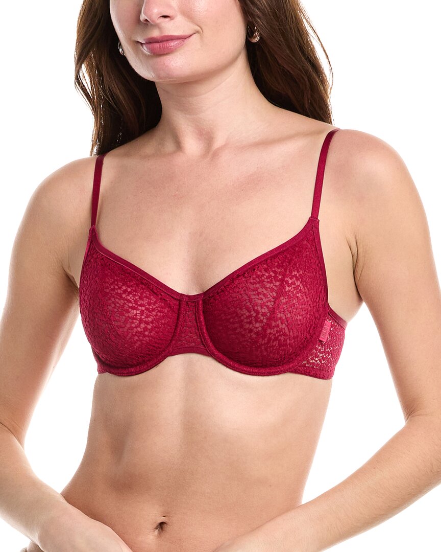 

DKNY Современный кружевной бюстгальтер без подкладки Demi Bra, цвет garnet