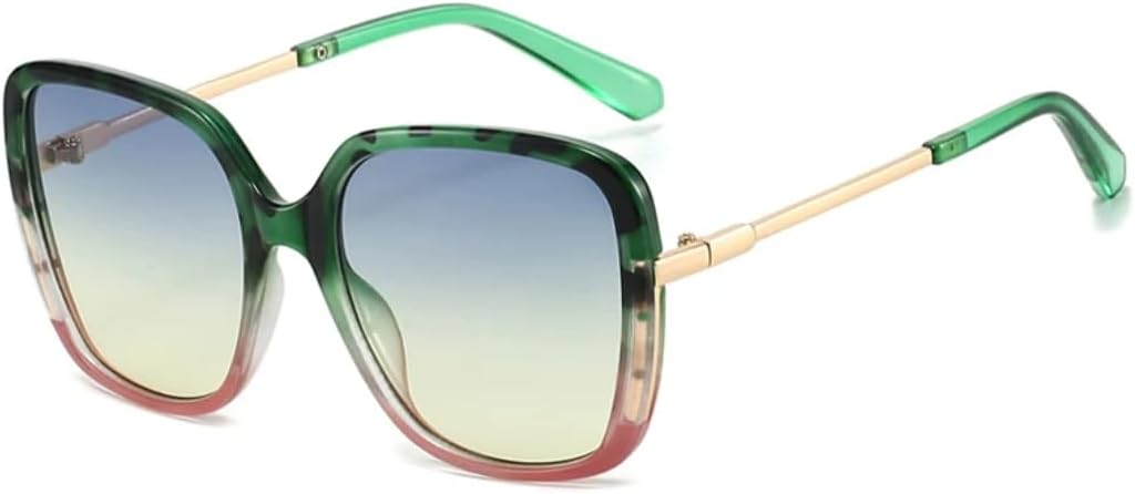 

Модные женские солнцезащитные очки с леопардовым принтом, ретро-градиентные очки с защитой от УФ-излучения UV400, трендовые мужские солнцезащитные очки HHZZYVY, Blue Yellow Gradient