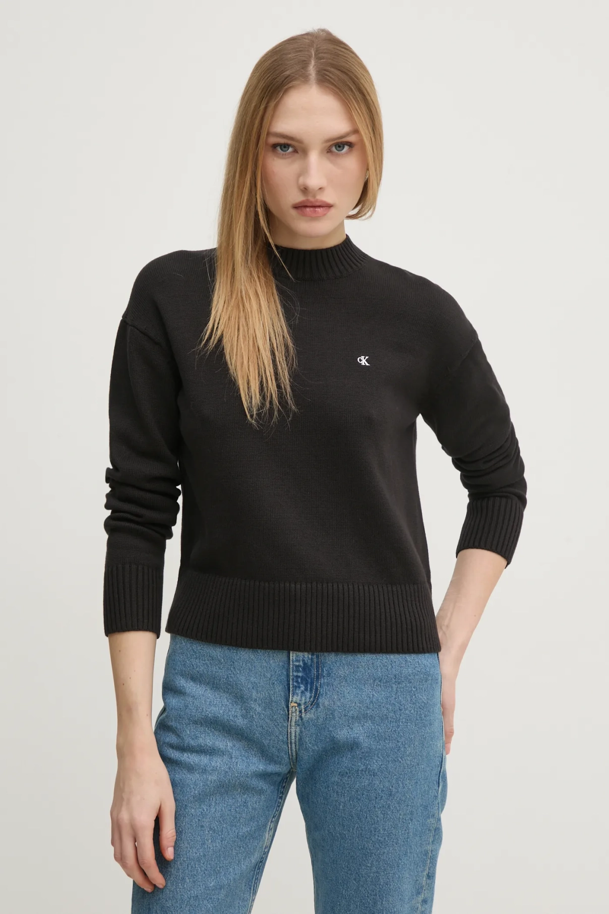 

Хлопковый свитер Calvin Klein Jeans, черный