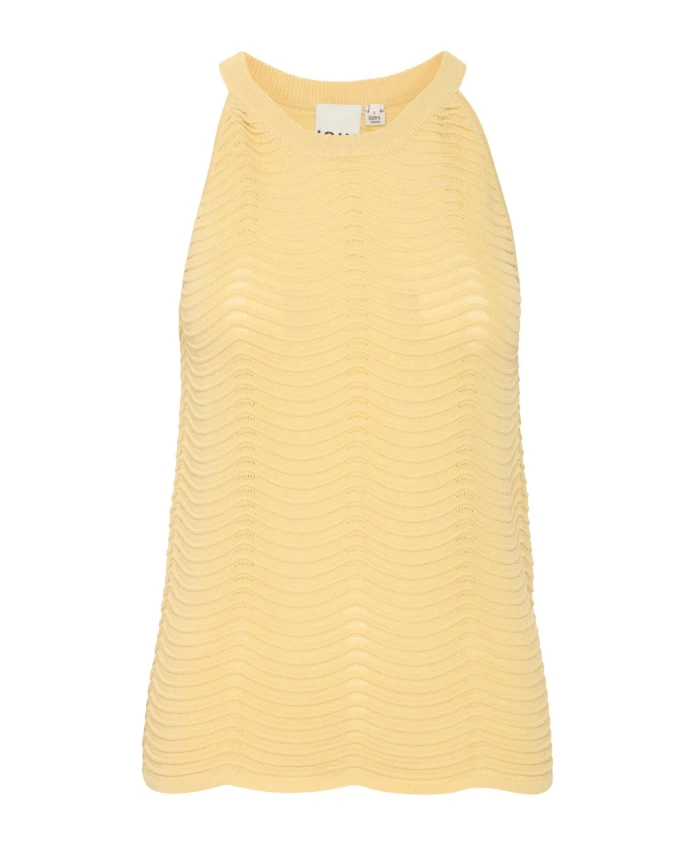 

Желтый вязаный топ с круглым вырезом Ichi, желтый