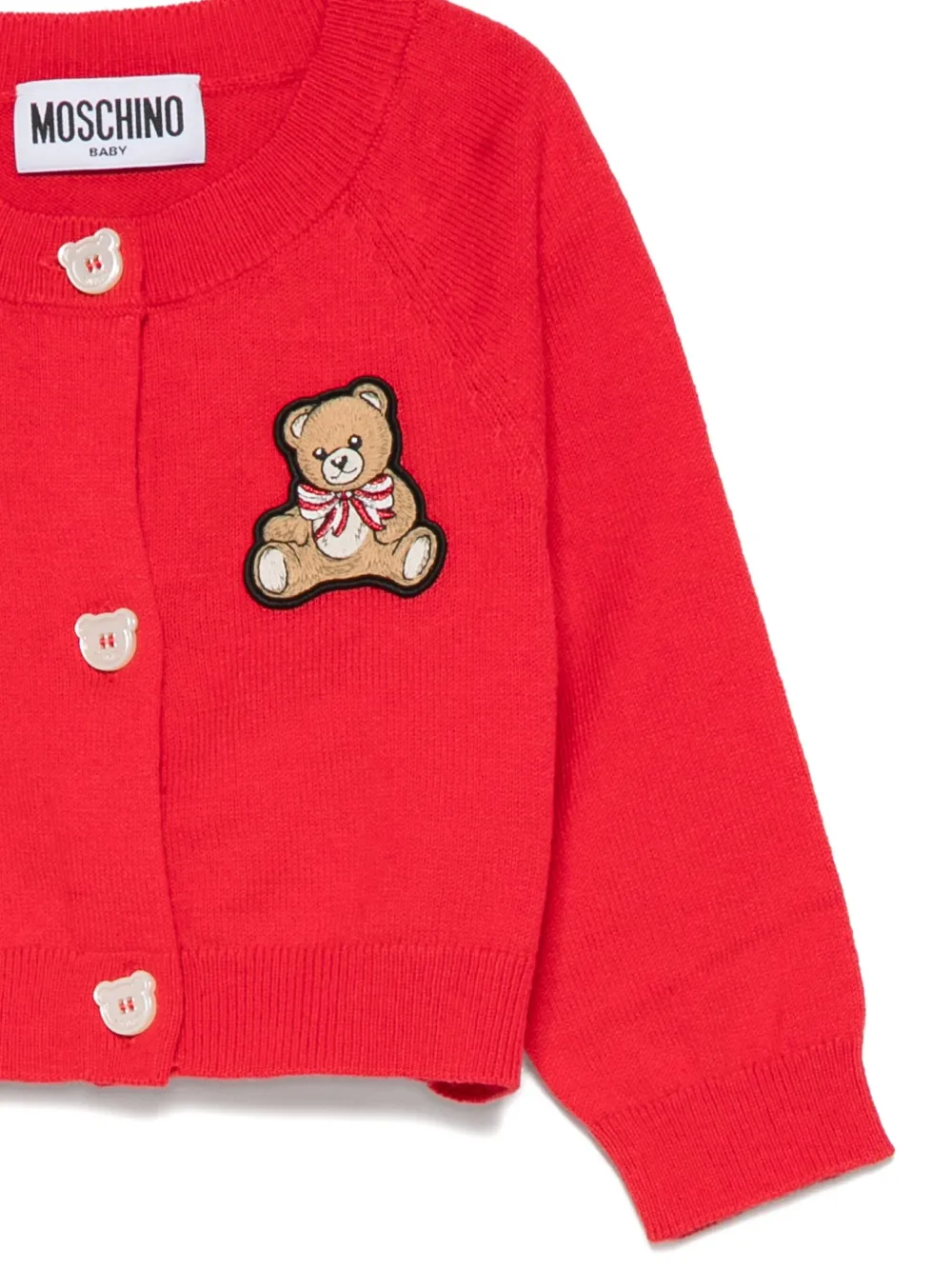 Кардиган с аппликацией Тедди Moschino Kids, красный — фото 3