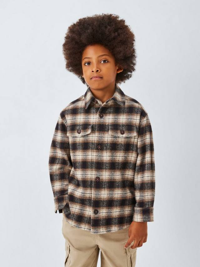 

Детская рубашка в клетку с омбре John Lewis, Chocolate Check