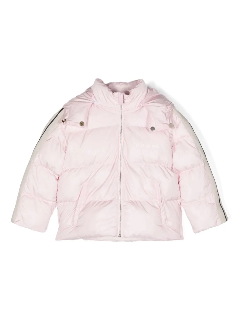

Стеганая куртка с капюшоном и логотипом Palm Angels Kids, розовый