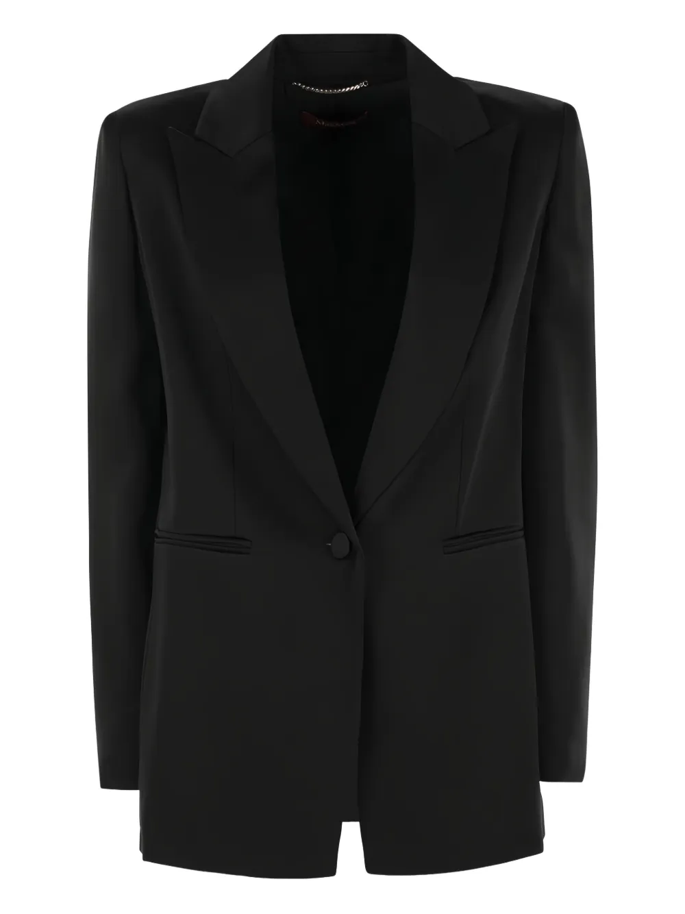 

Строгий блейзер в стиле смокинга MAX MARA, черный