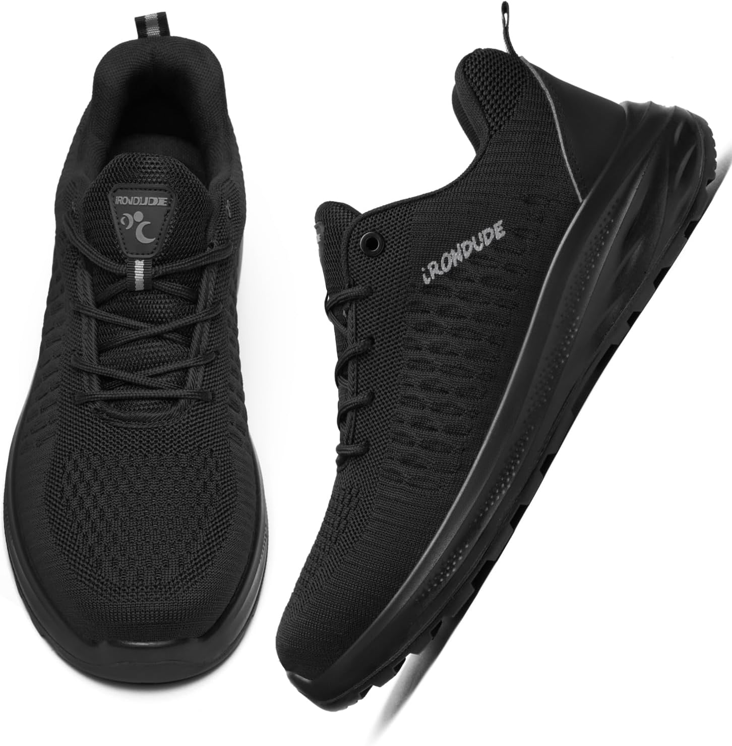 

Мужские ботинки IRONDUDE с композитным носком, легкие стальные ботинки, удобные, противоскользящие, дышащие, защитные кроссовки, устойчивые к проколам, черный