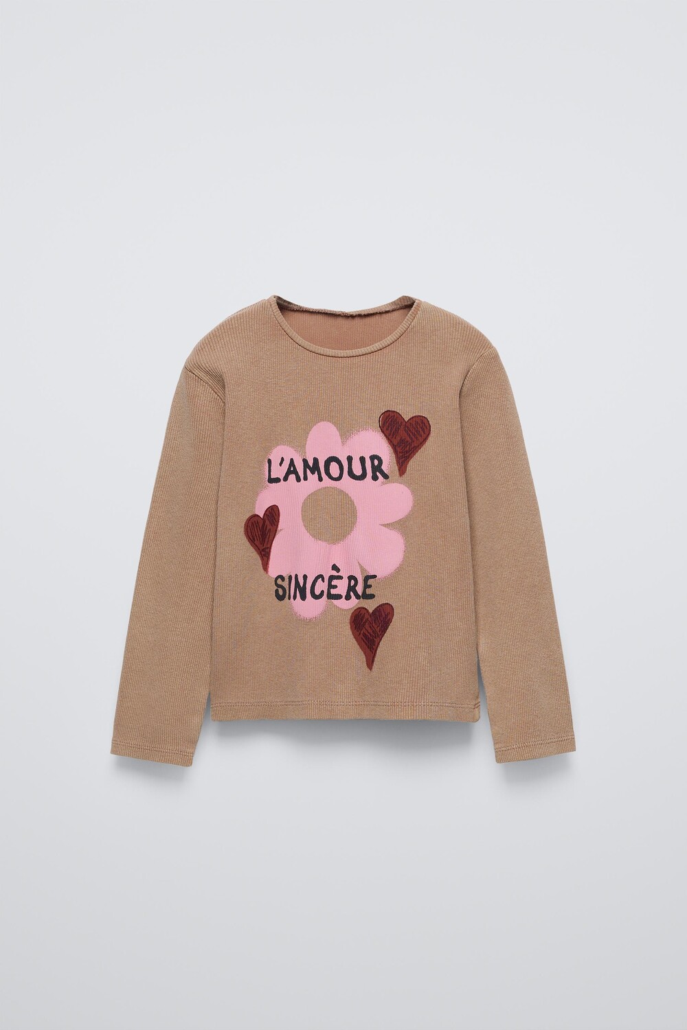 

Ребричный топ ZARA, коричневый/серо-коричневый