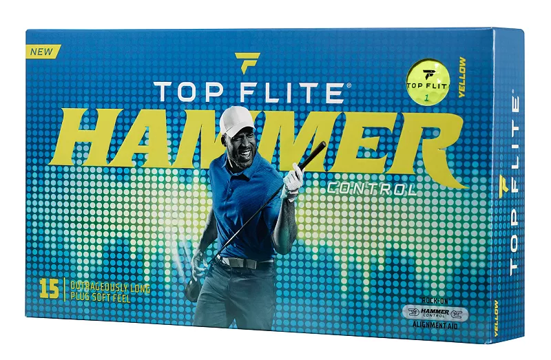 

Мячи для гольфа Top Flite Hammer Control — 15 шт, желтый