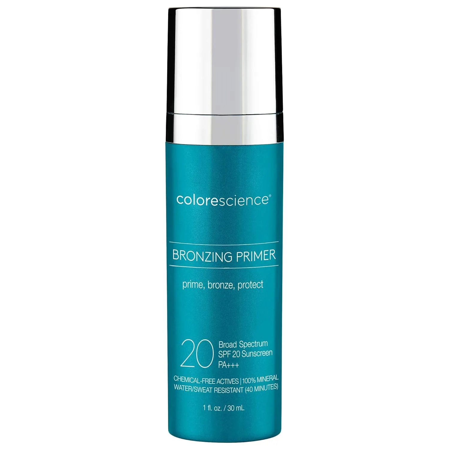 Бронзирующая база под солнцезащитный крем Colorescience SPF 20, водостойкий минеральный солнцезащитный крем, защита широкого спектра от UVA/UVB-лучей SPF 20, 30 мл (1 упаковка)