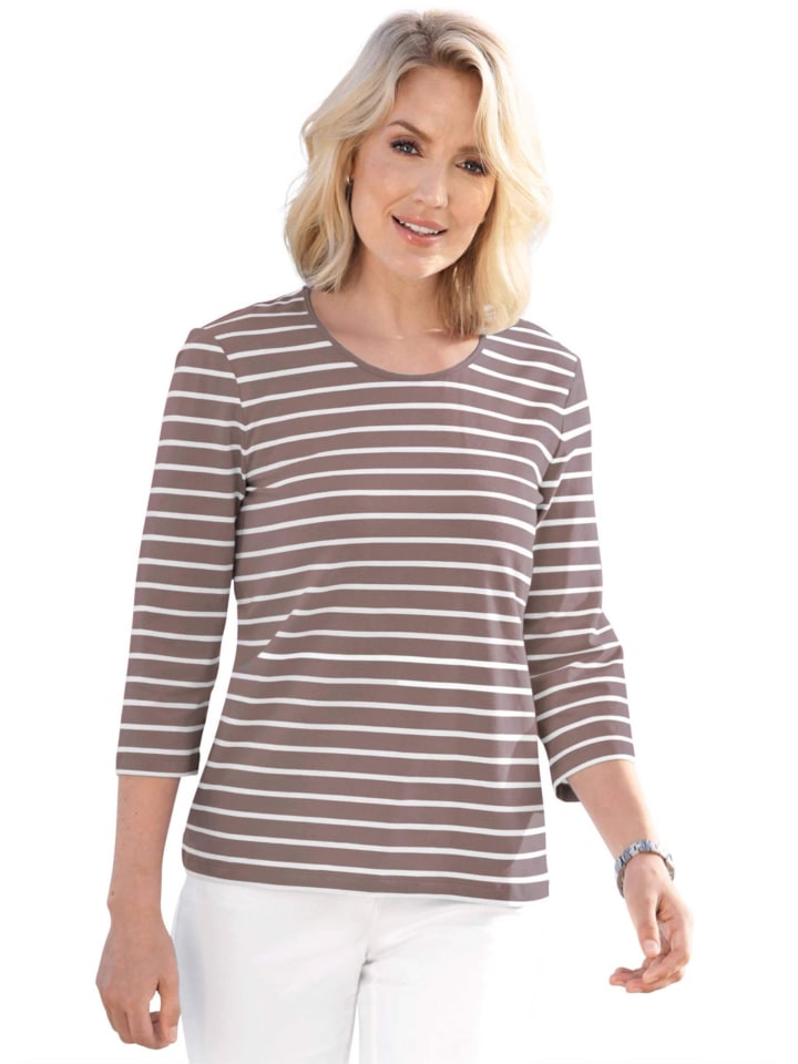 

GOLDNER Короткий размер: Полосатая рубашка, многоцветная вязаная полосатая рубашка бежевого/белого/полосатого цвета, Белый, GOLDNER Короткий размер: Полосатая рубашка, многоцветная вязаная полосатая рубашка бежевого/белого/полосатого цвета