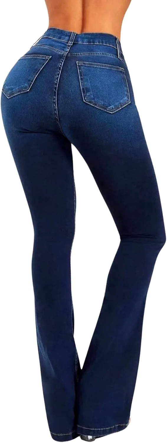 

Джинсы для женщин Bootcut с эффектом подтяжки и высокой талией