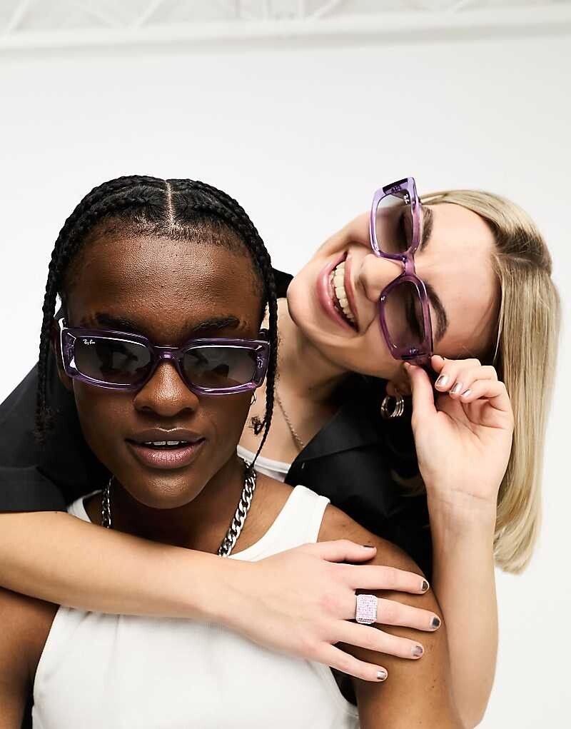 

Прозрачные фиолетовые прямоугольные солнцезащитные очки Ray-Ban Kiliane