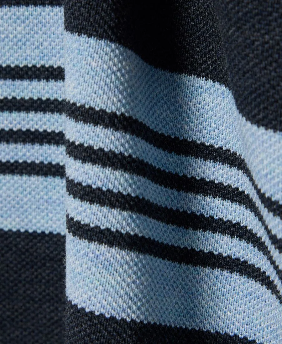 Мужская поло-рубашка свободного кроя в полоску пике для регби Lacoste, aphylla/черныйbird — фото 4