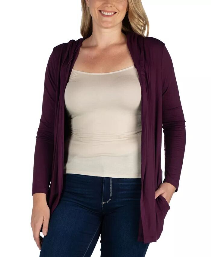 

Женский кардиган с капюшоном больших размеров 24seven Comfort Apparel, фиолетовый