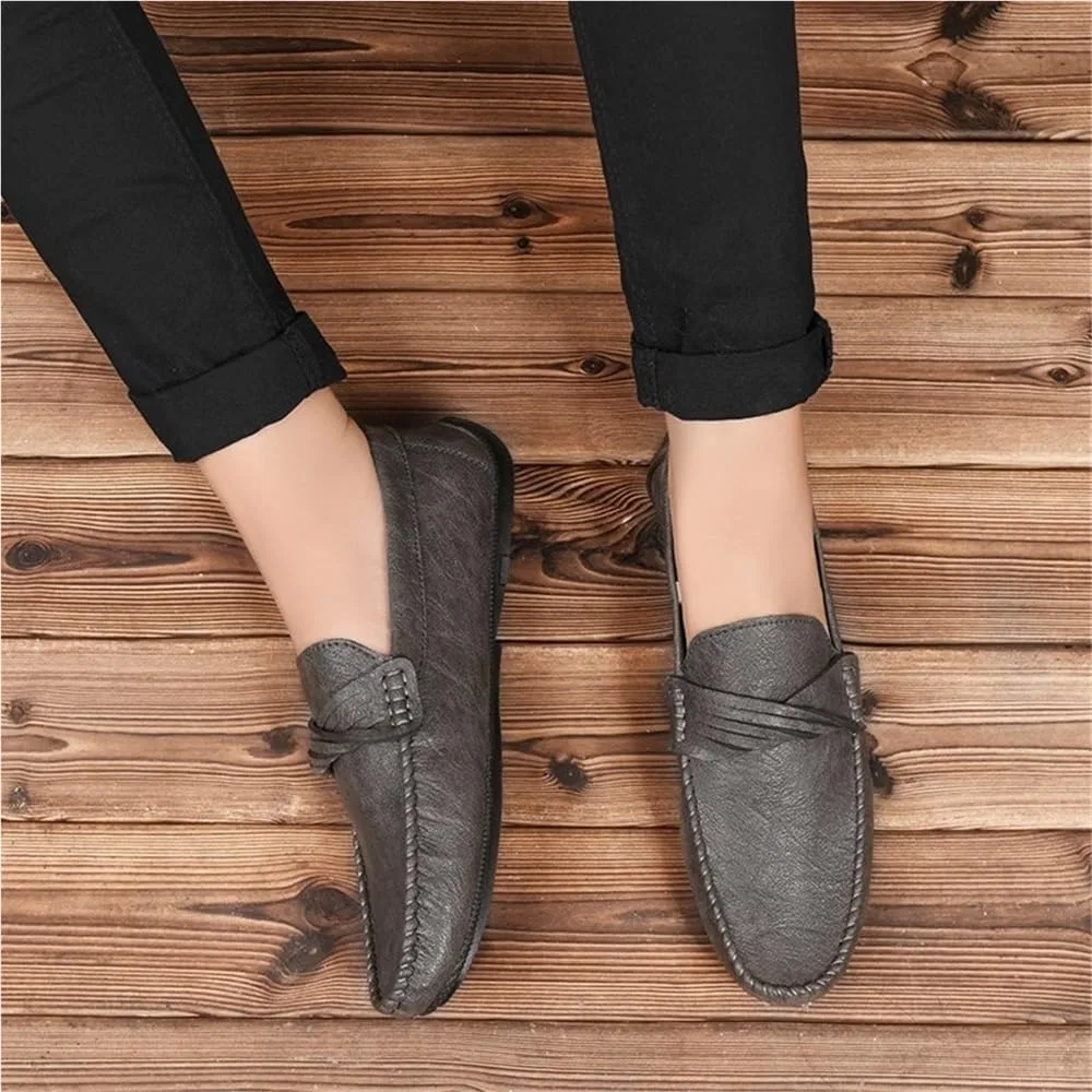 Лоферы кожаные Vegan Leather Shoes for Men Slip On Loafers, Brown UOPYNE — фото 2