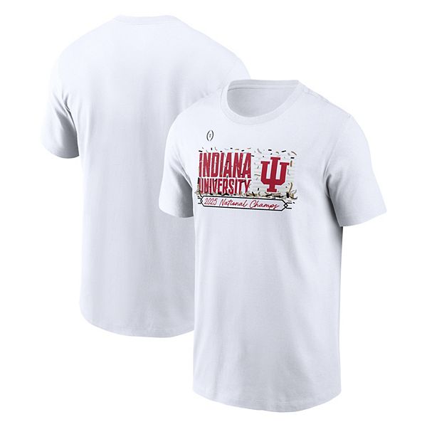 

Мужская белая футболка indiana hoosiers college football playoff 2025 national champions confetti Nike