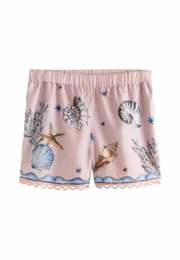 Шорты Next, Regular fit lightweight shorts, розовый с принтом — фото 3