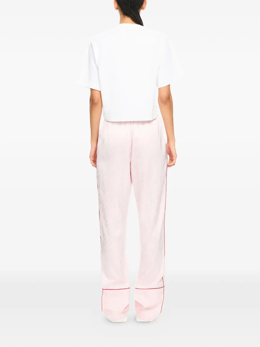 Брюки-пижамы из жаккардового сатина Off-White, розовый — фото 4