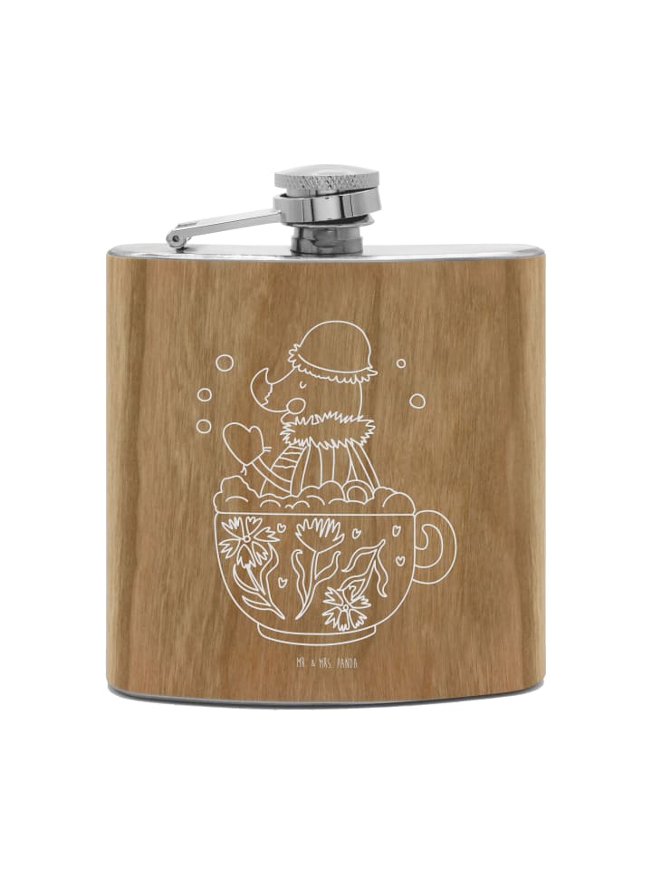 

Mr. & Mrs. Panda Фляга Flachmann Katze Mittelfinger ohne Spruch in Braun