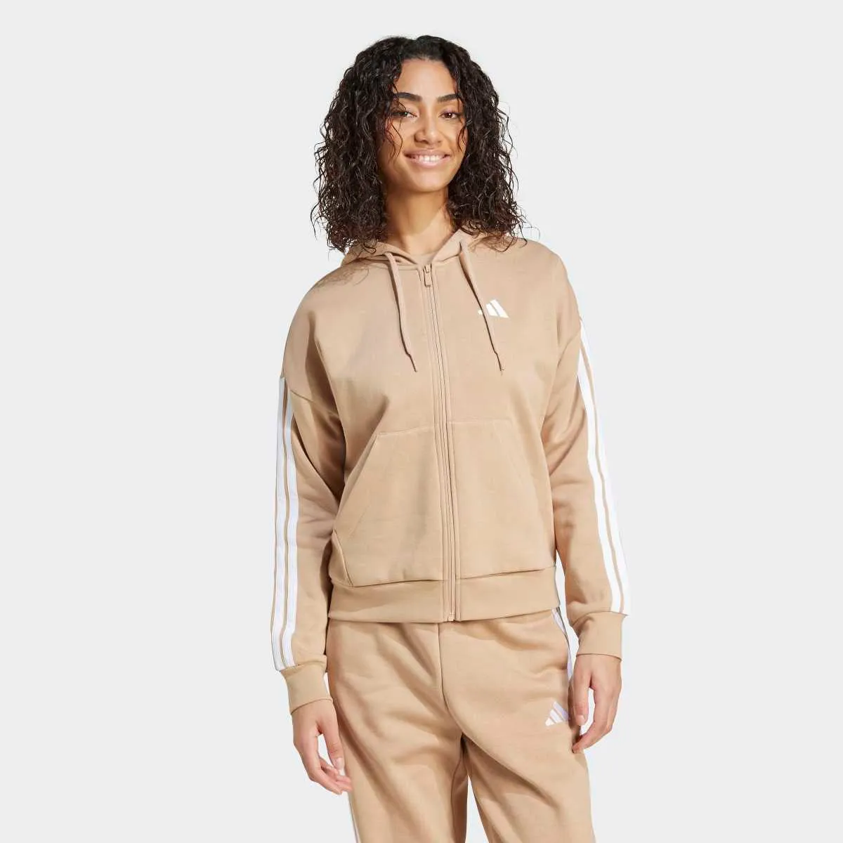 

Женская толстовка Essentials Fleece с 3 полосками adidas, коричневый