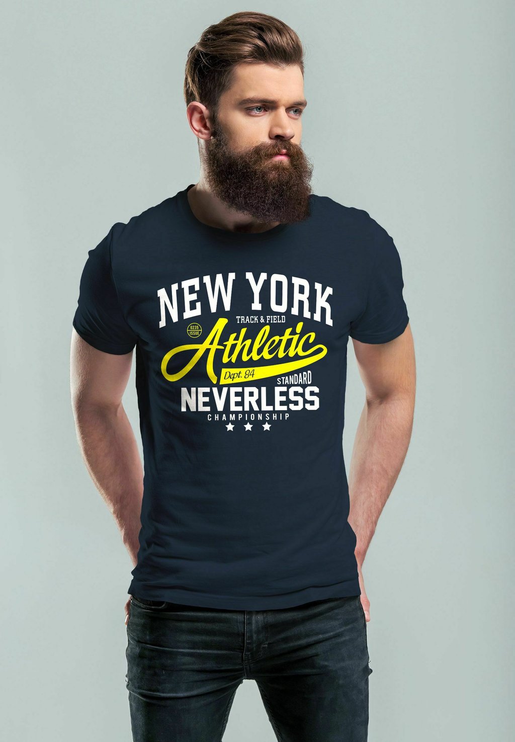 

Футболка с принтом NEW YORK ATHLETIC Neverless, цвет Mottled Dark Blue