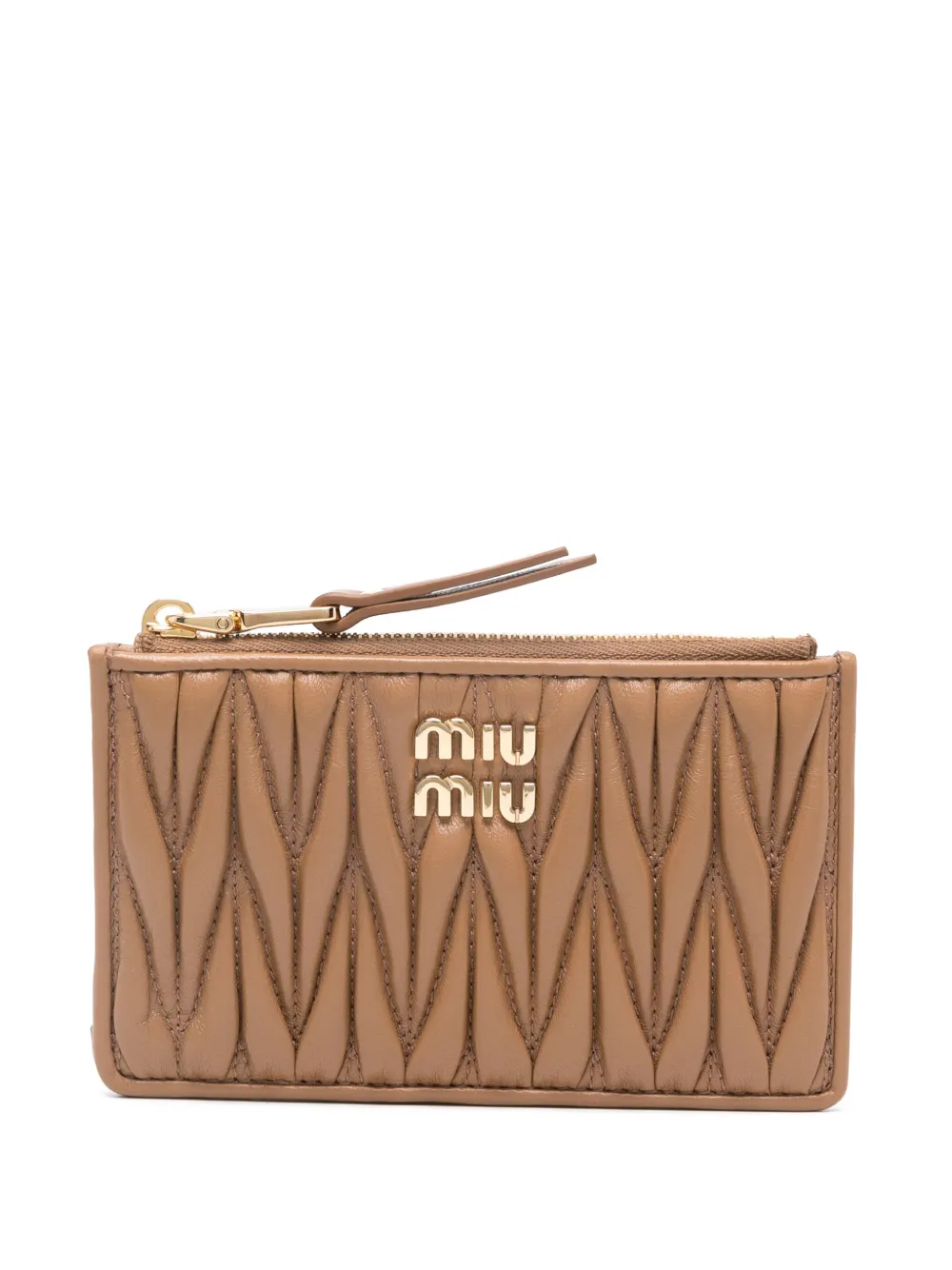 

Стеганый кардхолдер MIU MIU, коричневый