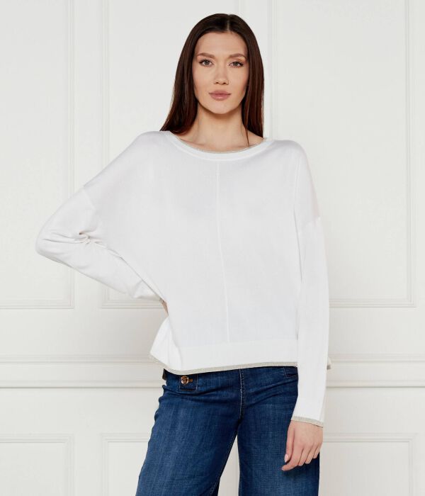 

Свитер с люрексом Relaxed fit Liu Jo, белый