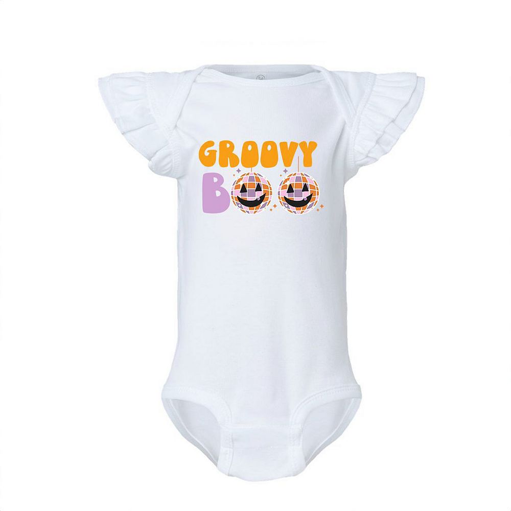 

Боди Groovy Boo Baby с развевающимися рукавами The Juniper Shop, белый