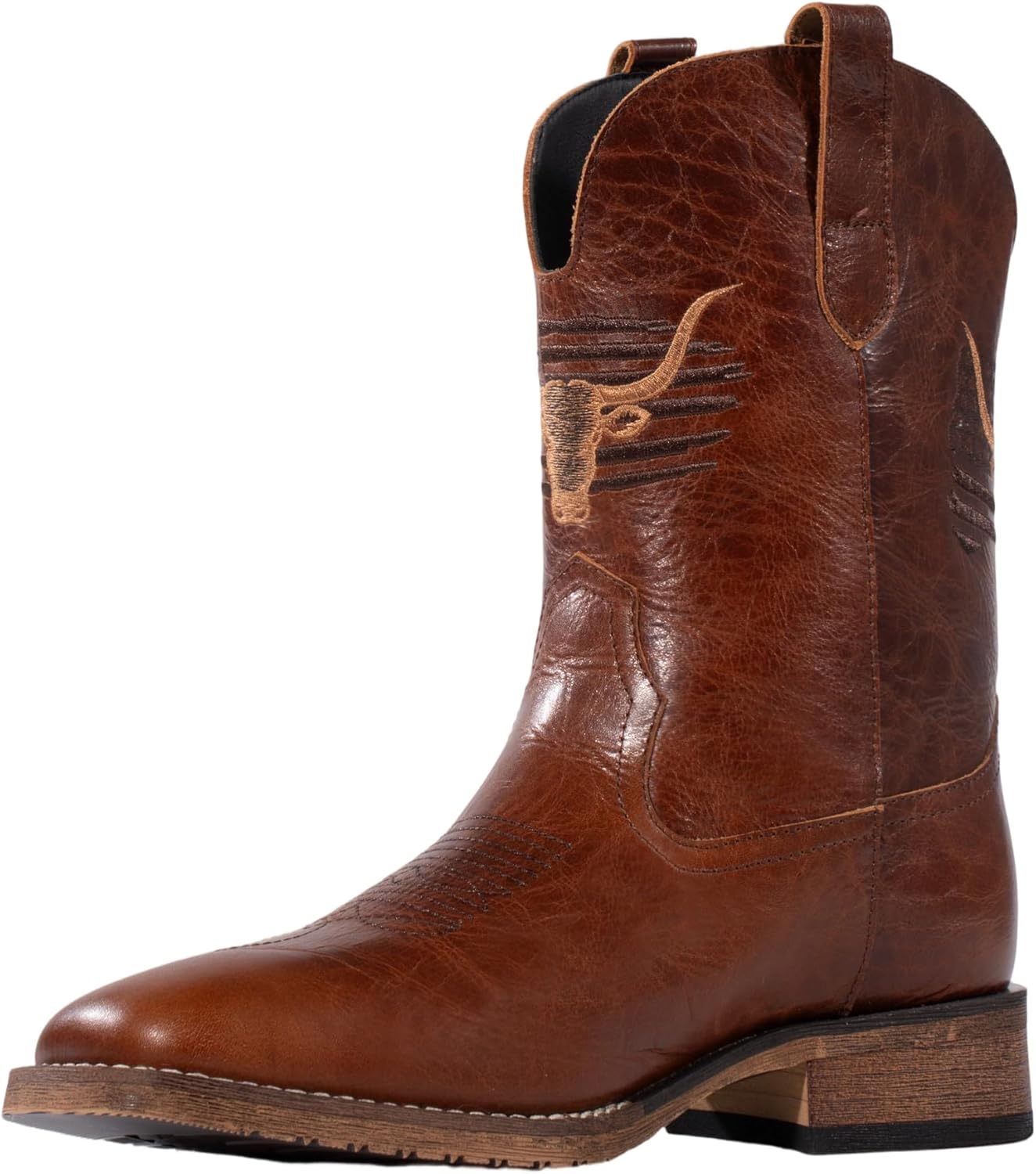 

Мужские ковбойские сапоги winbird с квадратным носком из веганской кожи Macephenomelon, коричневый