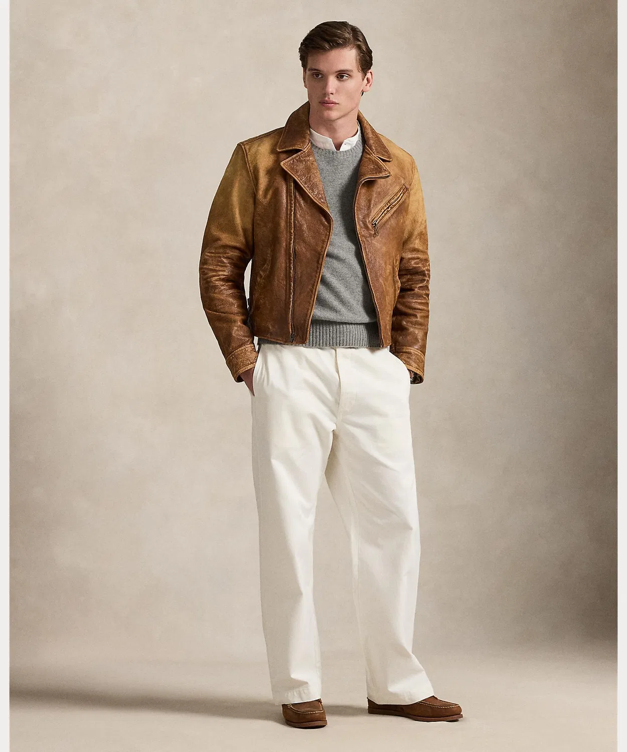 Брюки чинос оверсайз Polo Ralph Lauren из хлопка белые