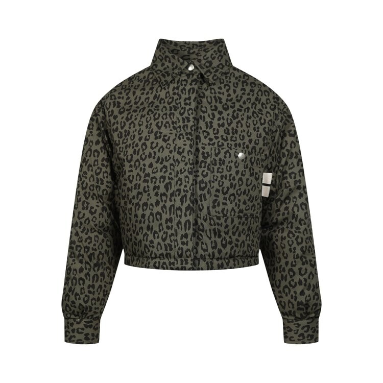 

Рубашка Palm Angels Leopard Camo Print Overshirt, черный