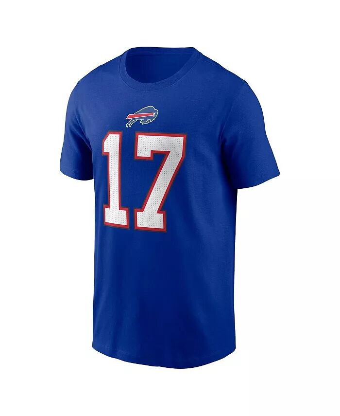 Мужская футболка с именем и номером игрока Josh Allen Royal Buffalo Bills Nike, синий — фото 2