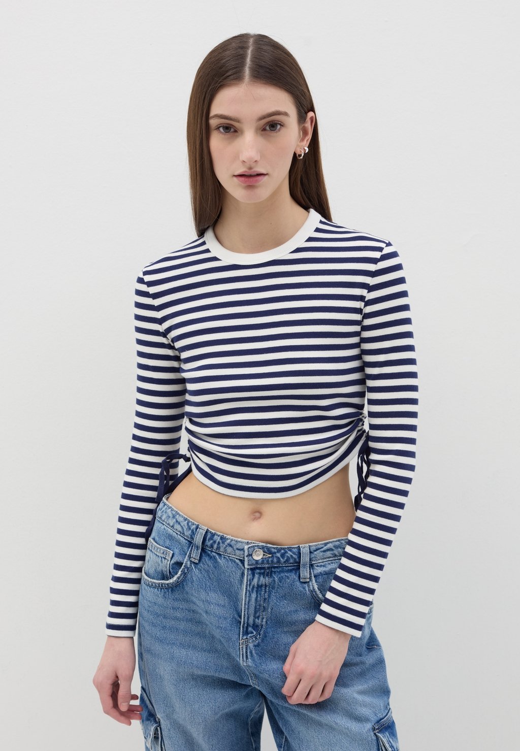 

Топ с длинными рукавами CROP WITH LACES B.ANGEL, белый
