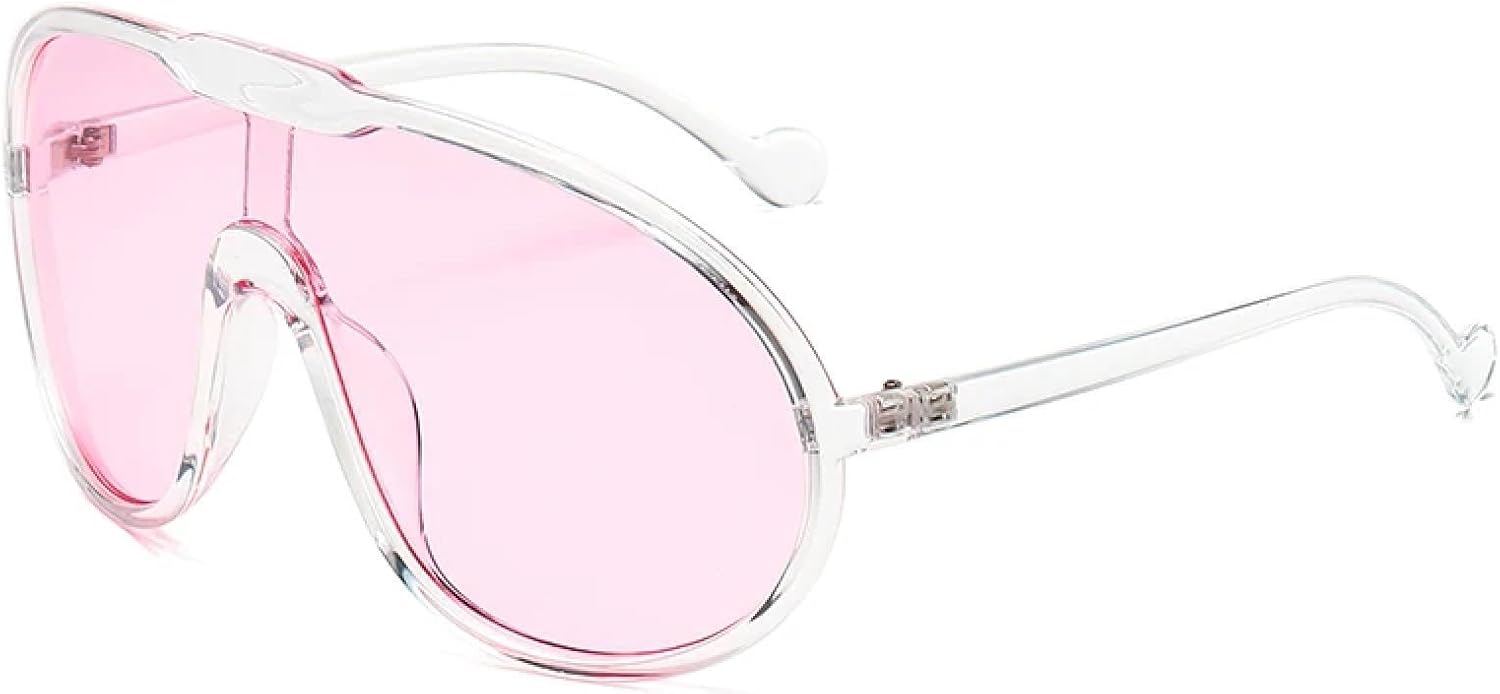 

Модные солнцезащитные очки большого размера для женщин в стиле панк, с крупной оправой, винтажные, для велосипедистов, ретро, ​​с градиентным покрытием, защита от УФ-излучения UV400 TVTBBVV, Transparent Pink