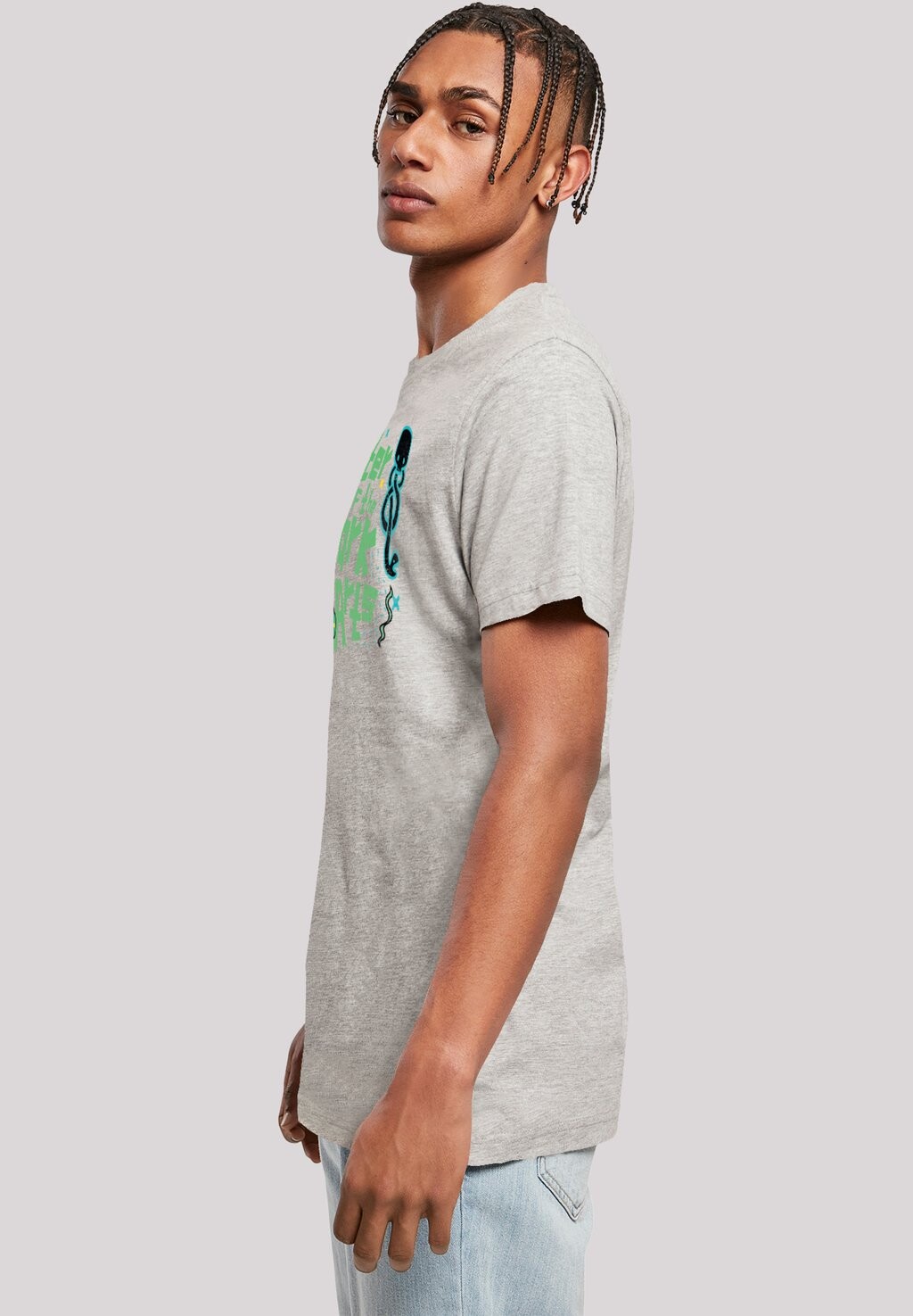 

Футболка с принтом ROUND NECK F4NT4STIC, светло-серый