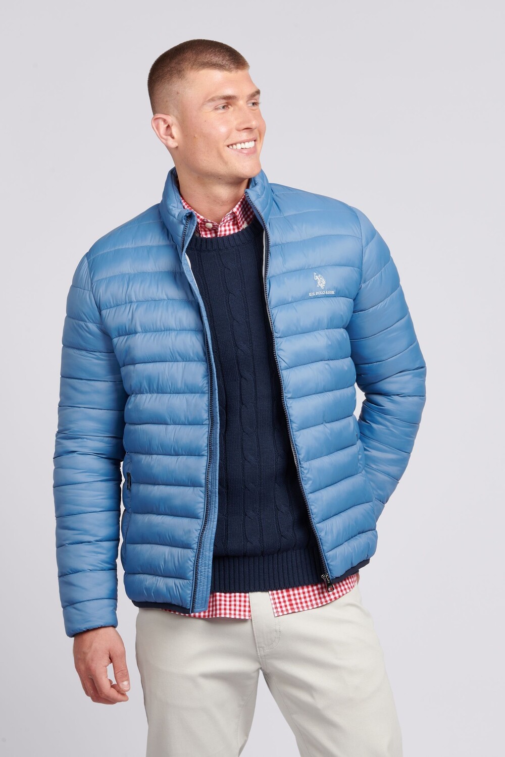 

Мужская легкая стеганая куртка на переплете U.S. Polo Assn, синий