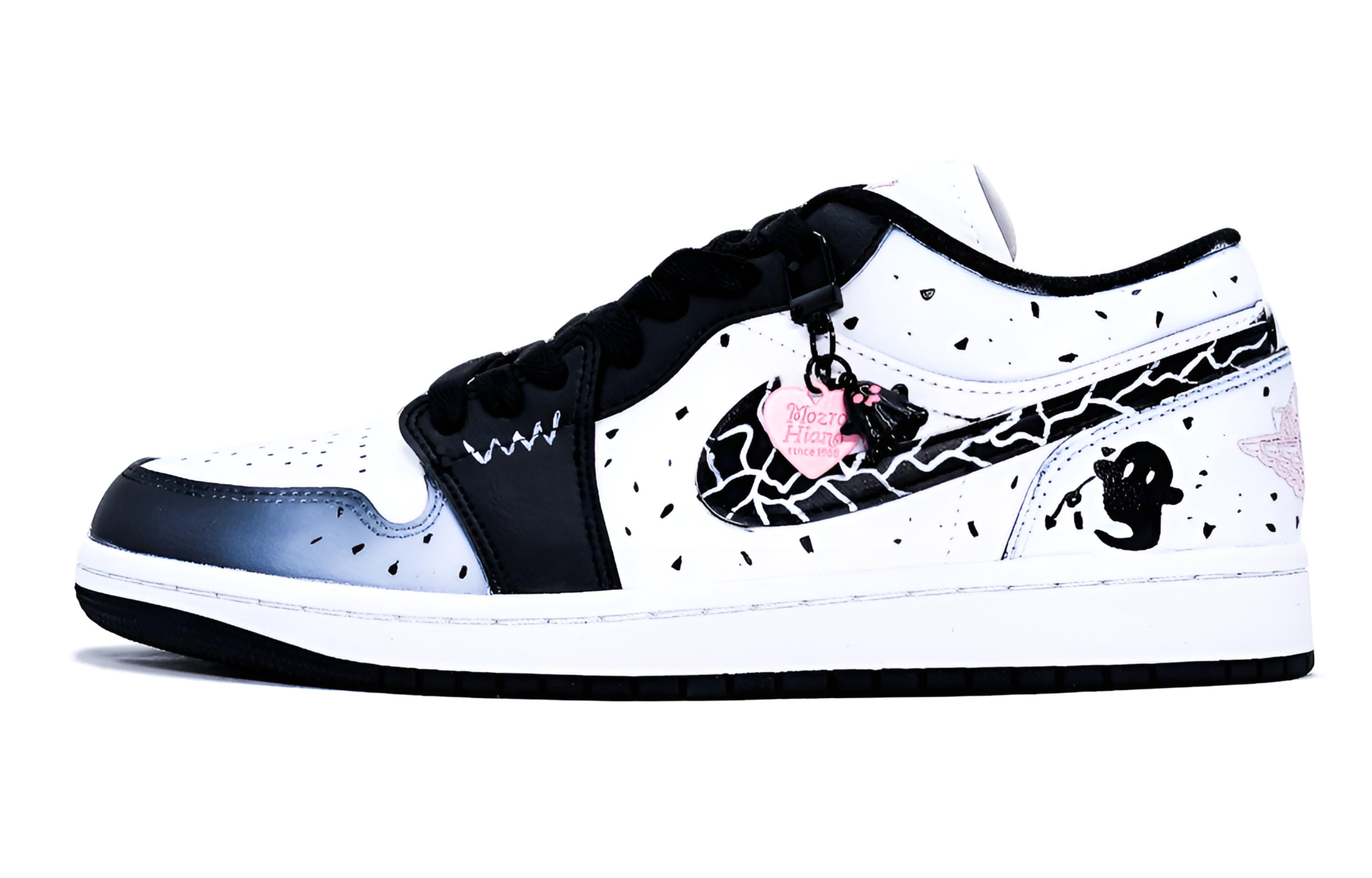 

Jordan Кроссовки Air 1 Abrasion Resistant Vintage Basketball Shoes Unisex Black White Pink